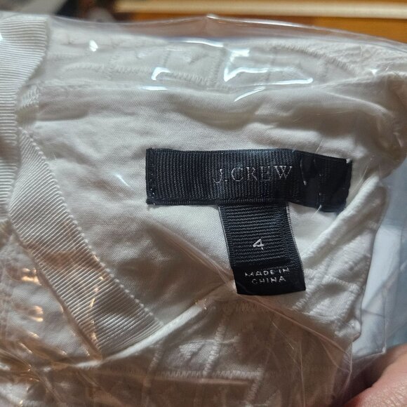 J. Crew Womens White Textured Bell Sleeve Dress Size 4 Cotton - Picture 16 of 16